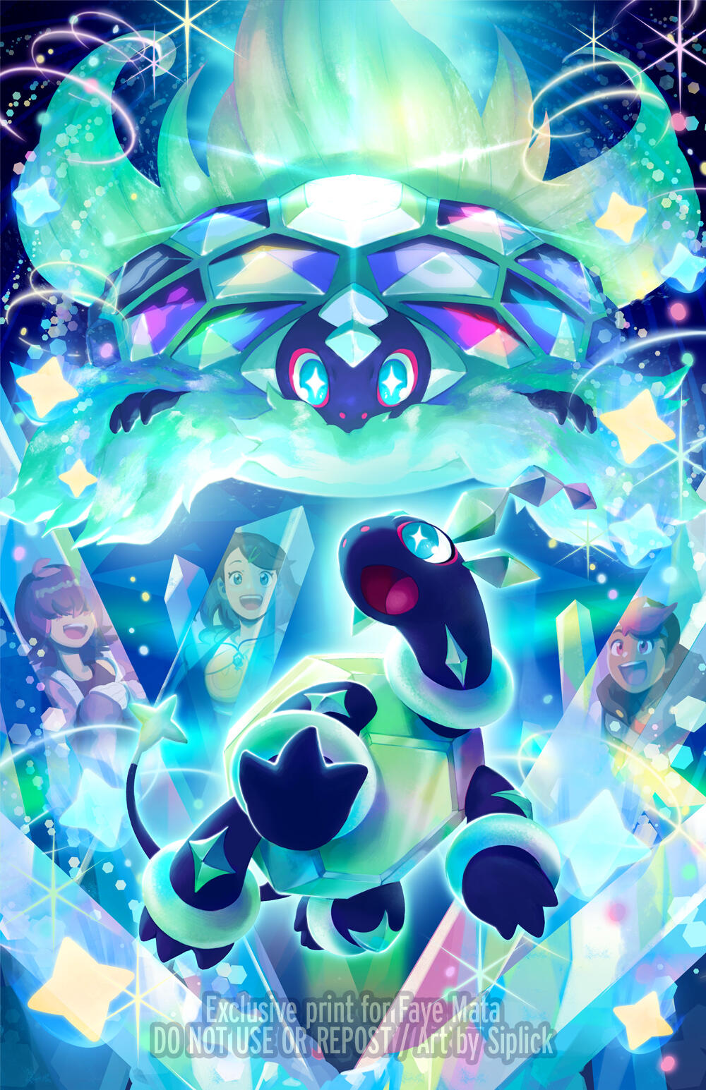 Print for Faye Mata, the voice of Terapagos in Pokémon Horizons.
