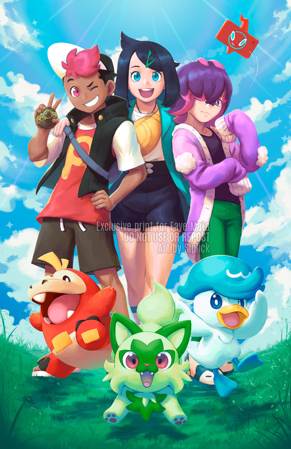 Print for Faye Mata, the voice of Dot in Pokémon Horizons.