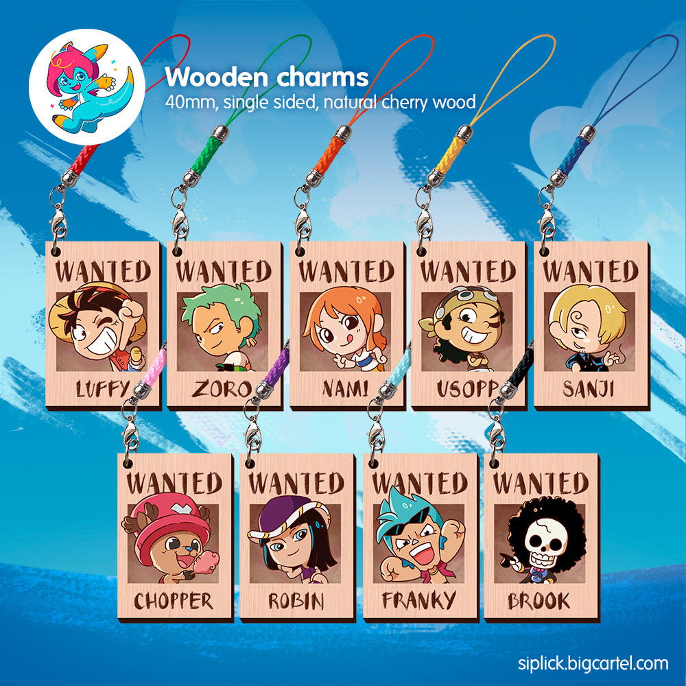One Piece wooden charms